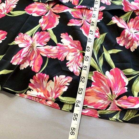 NWT Anne Klein Women Black Pink Floral Tiered Sleeveless Maxi Dress Prom Size 8 - Picture 11 of 12